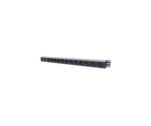 Regleta enchufes rack vertical 12 enchufes Schuko 714044