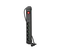 Regleta enchufes SP1 1.5M 5X 230V PL negro SP1-05E-0150-BK