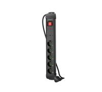 Regleta enchufes SP1 3M 5X 230V SCHUKO negro SP1-05F-0300-BK