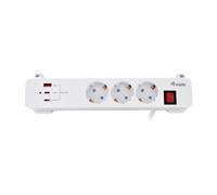 Regleta Equip 245556 3 Tomas Tipo F con 2 USB-C y 1 USB-A 20W