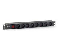 Regleta Equip 333285 8 Tomas con Interruptor 1U Horizontal 1,8 m