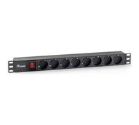 Regleta Equip Rack 19" 1U con 8 Tomas, 3500W y Interruptor, 1.8m