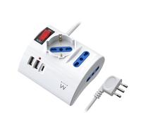 Regleta Ewent EW3868 3 Tomas Tipo L 3 USB Interruptor Cable 2 m