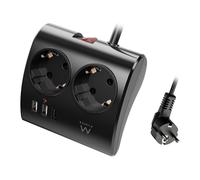 Regleta Ewent EW3871 2 Schuko 3 USB (2A+1C) Carga Rápida 1.5m Protección Infantil