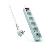 Ewent EW3955 Regleta con 5 enchufes Tomas e Interruptor, Cable 1.5m, 3500w, Blanco