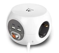REGLETA EWENT EW3957 3 TOMAS+2 PTOS USB-C+2PTOS USB-A C/INTERRUPTOR BLANCO