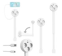 Regleta Extensible y Giratoria de Escritorio o Sofá - Prolongador Eléctrico con 2 Enchufes Schuko y Puertos USB-A/USB-C - Extensible de 47 a 67 cm, Diseño Salvaspacio