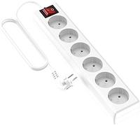 Hama 137239 base múltiple Interior 1,4 m 6 salidas AC Blanco - Bases múltiples (Sintético, 230 V)