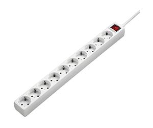 Regleta Hama de 10 enchufes con Interruptor (Cable de 3 m, máx. 3500 W. Regleta XXL de enchufes en Color Blanco.