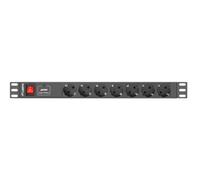 Lanberg unidad de distribución de energía (PDU) PDU-07F-0200-IEC-BK 7 salidas AC 1U Negro