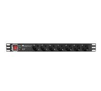Lanberg PDU-PRO-07F-0200-BK Unidad de distribución de energía 6 salida(s) - Conmutable - 1U - Monofásico