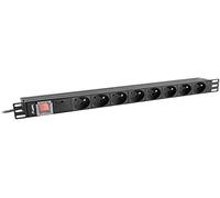REGLETA LANBERG 1U 16A 7X SCHUKO Rack 19" 2M Negro