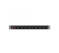 REGLETA LANBERG 1U 16A 9X SCHUKO RACK 19" 3M NEGRO