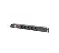 REGLETA LANBERG 1U 16A RACK 19 5X SOCKET SCHUKO NEGRO 2M