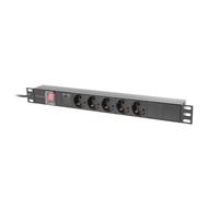 PDU Lanberg PDU-05F-0200-BK 1U 5 Salidas Tipo F 16A Protección y Aluminio