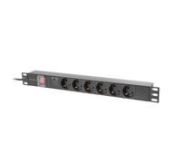 REGLETA LANBERG 1U 16A RACK 19 6X SOCKET SCHUKO NEGRO 2M