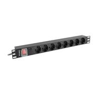 REGLETA LANBERG 1U 16A SCHUKO 19 8X Negro 2M