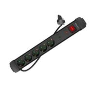 REGLETA LANBERG SP1 5 TOMAS SCHUKO PROTECCION HASTA 2500W NEGRA 3M
