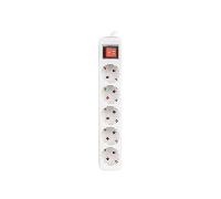 regleta lanberg 5 tomas schuko con protecion blanca 1.5m