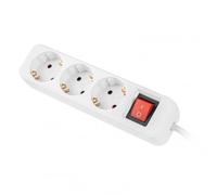 Regleta Lanberg PS1-03F-0150-W 3 Tomas con Protección e Interruptor Blanca