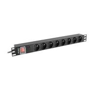 Lanberg Regleta PDU Rack 19" PDU-08E-0200-BK 1U 16A 8x230 V PL 2 m Negra