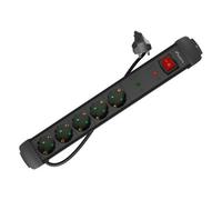 REGLETA LANBERG SP1 5 TOMAS SCHUKO PROTECCION HASTA 2500W NEGRA 3M