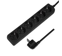 Regleta LPS de LogiLink con Tomas (ángulo de 45°), con protección para niños y Polvo (IP20), 1,5 m, 250 V 6-fach Negro