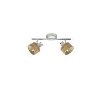 Regleta nando 2xe14 cromo-blanco/mad.clara focos orientables 16x36,5x