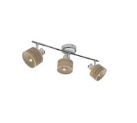Regleta nando 3xe14 cromo-blanco/mad.clara focos orientables 16x51x10