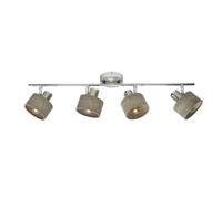 Regleta nando 4xe14 cromo-niquel/mad.gris focos orientables 16x73x10
