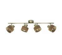 Regleta nando 4xe14 cuero/mad.oscura focos orientables 16x73x10 cm
