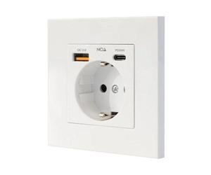 Regleta Nanocable 10.35.0011 1 Toma Schuko 1 USB-A QC 3.0 1 USB-C PD Protección