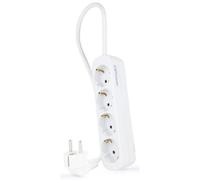 Regleta Nanocable 10.37.0004-NS 4 Tomas Tipo F Angular Blanco 1,4 m