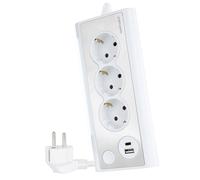 Regleta NanoCable 3 Tomas / 2x USB ( USB-C / USB-A )