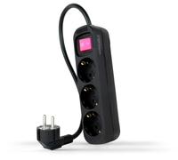 Regleta Nanocable 3 Tomas c/ switch 1.4 M Negro