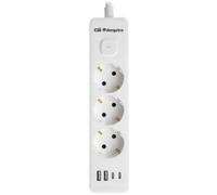 Regleta Orbegozo EN 3100 3 Tomas Corriente 2 USB 2 USB-C Cable 1.4m Blanca
