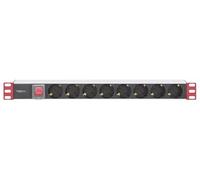 Techly I-CASE STRIP-81UD Regleta de alimentación 19" 1U X8 - enchufes Schuko