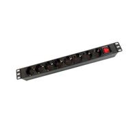 KIMEX - Regleta de 8 Tomas - para Armario Rack de 19'' - con Interruptor - Altura 1U