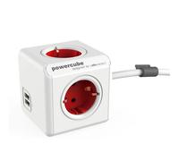 Allocacoc 1402RD/DEEUPC Powercube Extended USB, Color Rojo