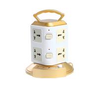 Regleta protectora contra sobretensiones tipo torre con 3 puertos USB y 16 enchufes universales, cable de 2 metros (6,6 pies) - Compatible con las
