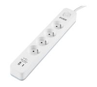 Regleta protectora contra sobretensiones USB Ever Proect 4PL 1A1C de 1,5 m, color blanco