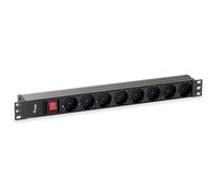 Regleta rack 8 enchufes schuko para 19in 1u con interruptor