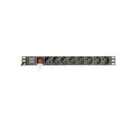 REGLETA RACK GEMBIRD 1U 16A 8 TOMAS NEGRO 3 M CON INTERRUPTOR