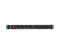 Salicru Regleta PDU para rack 19 pulgadas SPS 4F+6F – 4 tomas Schuko + 6 tomas C13/C14 con interruptor