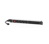 Salicru Regleta PDU para rack 19 pulgadas SPS 4F+6F – 4 tomas Schuko + 6 tomas C13/C14 con interruptor