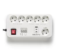 Regleta Salicru SPS Safe Master+ - Protectores eléctricos Activos de última generación (6 Tomas Schuko)