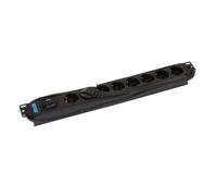 Regleta Triton RAB-PD-X08-A1 8 Tomas AC 230 V 50-60 Hz Negra 2 m Cable