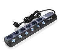 Regletas Enchufes Proteccion Sobretensión y Sobrecarga con 6 Tomas 4 USB Salidas Regleta Enchufes Múltiples con 6 Interruptor Independiente 3600W