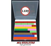 Regletas Lado - Caja Transparente 10x10 para comprender la Decena e introducción al cálculo con Las Regletas cuisenaire (33 Regletas)