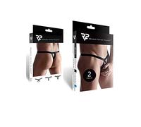 Regnes Fetish Planet Men's Paquete de 2 tangas de goma - Negro 60 ml